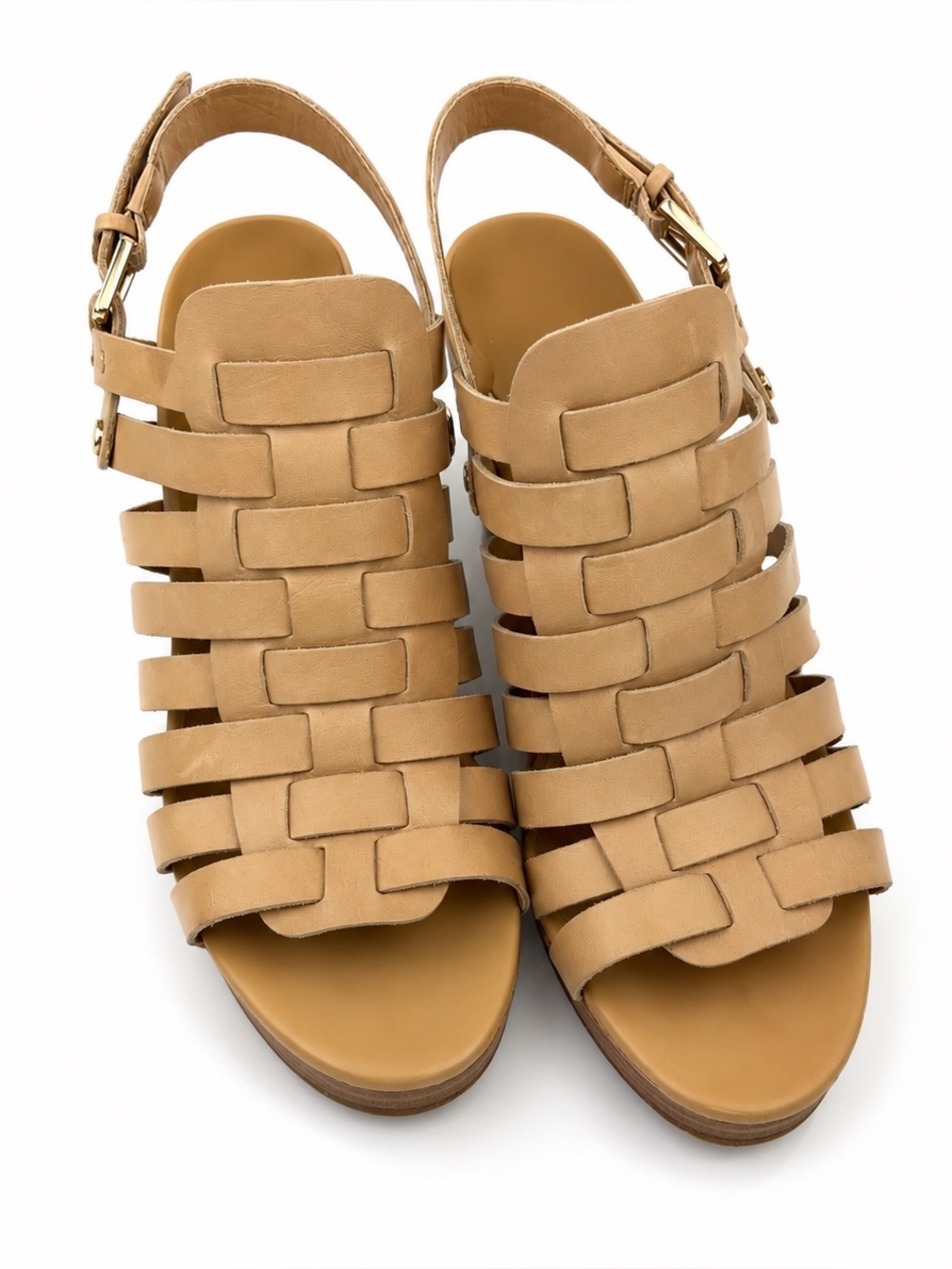 Franco Sarto Woven Tan Slingback Sandals